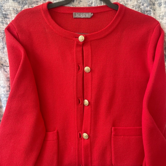 J. Crew Sweaters - NWOT J. Crew Emilie Patch Pocket Sweater Lady Jacket Belvedere Red Size Small